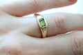 Gold Plated Silver Green Peridot Octagon Ring