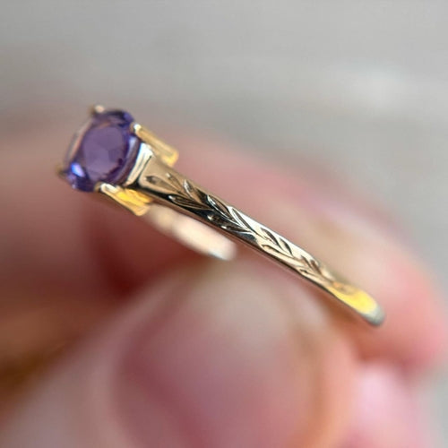 Gold Plated Silver Green Moss Agate Oval Ring