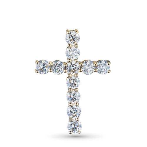 14K Yellow Gold Pendant with 11 Round-Cut Lab-Created Diamonds 2.81