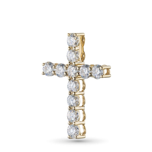 14K Yellow Gold Pendant with 11 Round-Cut Lab-Created Diamonds 2.81