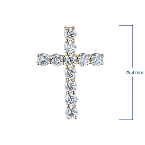 14K Yellow Gold Pendant with 11 Round-Cut Lab-Created Diamonds 2.81