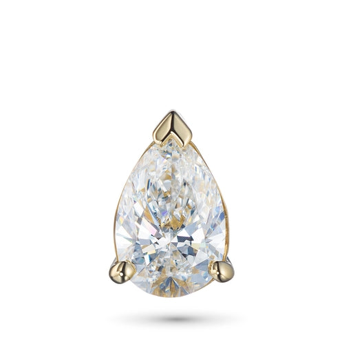 Yellow Gold Pendant with 1 Pear-Cut Lab-Created Diamond 1.01 CT.TW